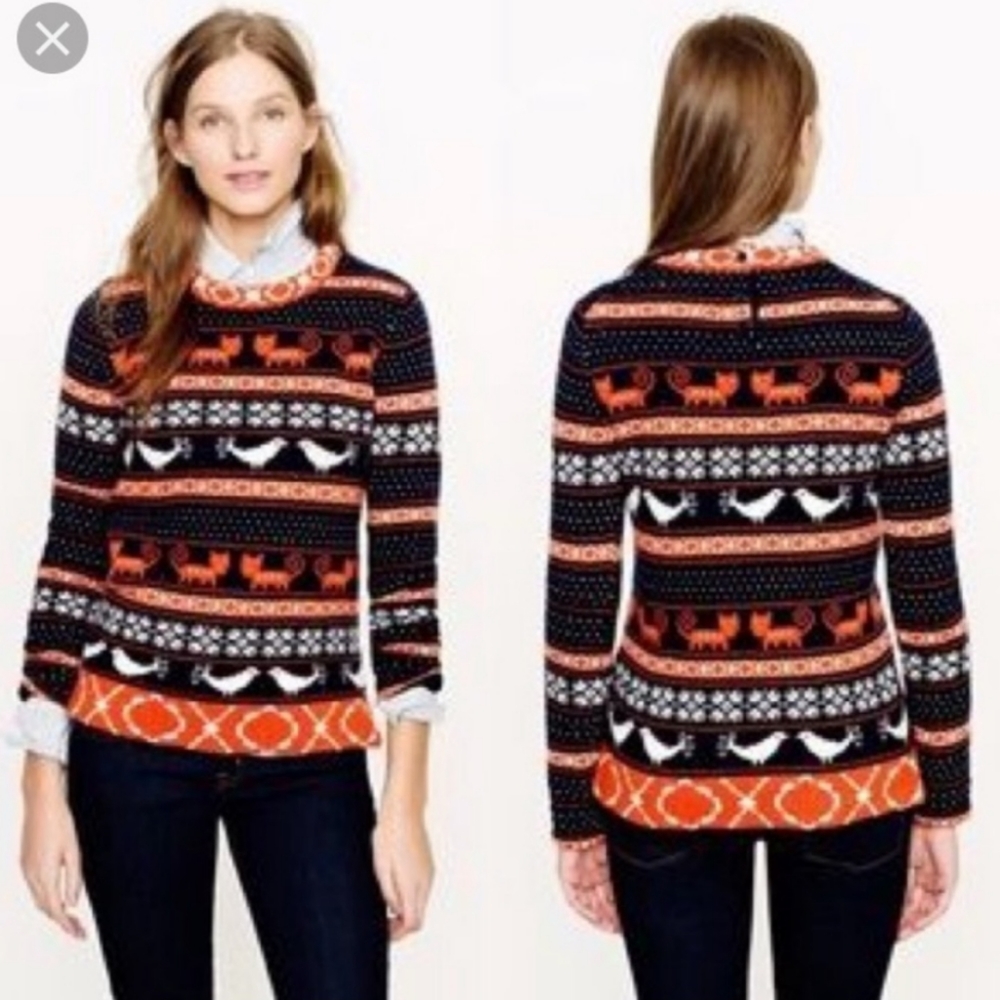 j crew Farmyard Fair Isle Sweater - Small